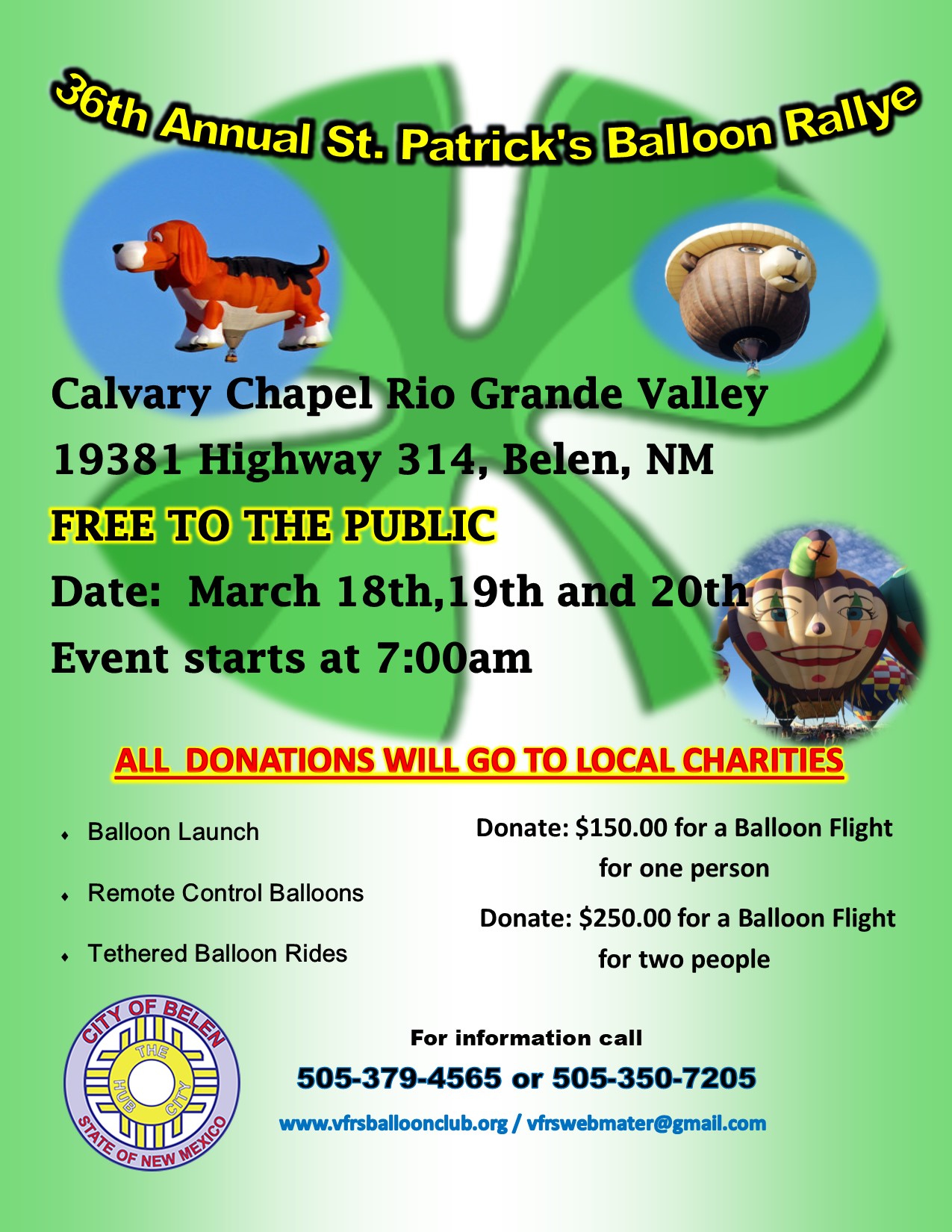 36th Annual St. Patrick's Balloon Rallye - City of Belen