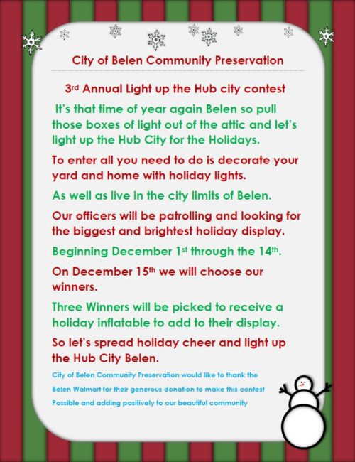 3rd Annual Light Up the Hub City Contest - City of Belen