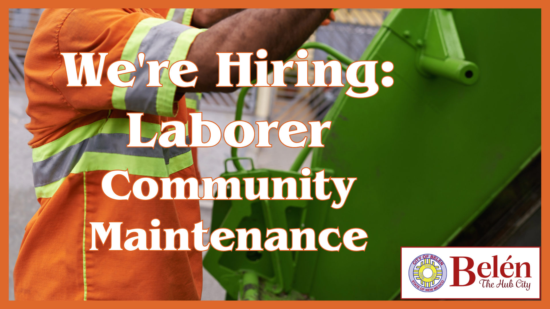 Featured image for “We’re Hiring: Laborer – Community Maintenance”